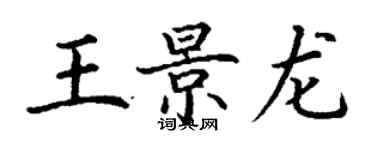 丁谦王景龙楷书个性签名怎么写