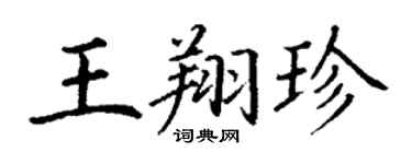 丁谦王翔珍楷书个性签名怎么写