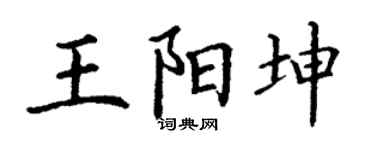 丁谦王阳坤楷书个性签名怎么写