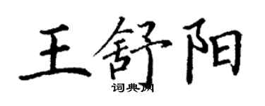 丁谦王舒阳楷书个性签名怎么写