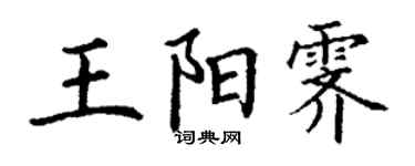 丁谦王阳霁楷书个性签名怎么写
