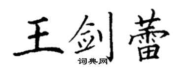 丁谦王剑蕾楷书个性签名怎么写