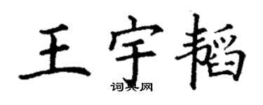 丁谦王宇韬楷书个性签名怎么写