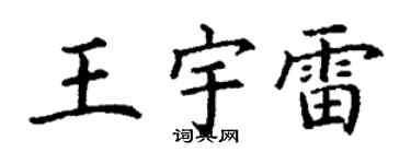 丁谦王宇雷楷书个性签名怎么写