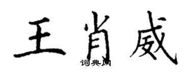 丁谦王肖威楷书个性签名怎么写