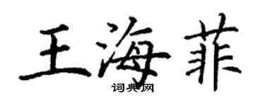 丁谦王海菲楷书个性签名怎么写