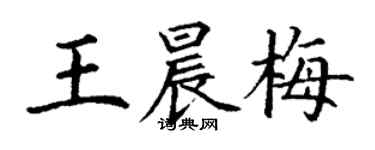 丁谦王晨梅楷书个性签名怎么写