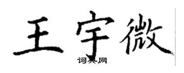 丁谦王宇微楷书个性签名怎么写