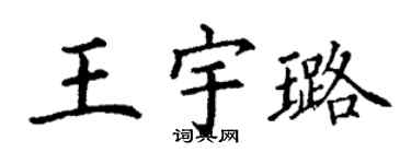 丁谦王宇璐楷书个性签名怎么写