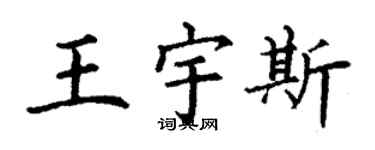 丁谦王宇斯楷书个性签名怎么写