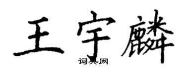 丁谦王宇麟楷书个性签名怎么写