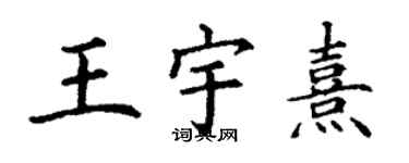 丁谦王宇熹楷书个性签名怎么写