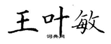 丁谦王叶敏楷书个性签名怎么写