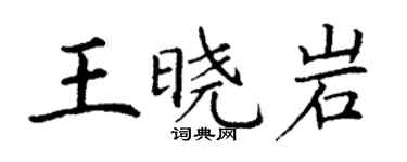 丁谦王晓岩楷书个性签名怎么写