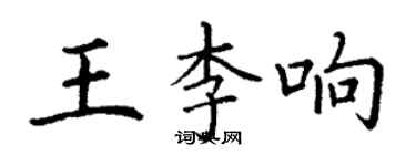 丁谦王李响楷书个性签名怎么写