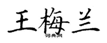 丁谦王梅兰楷书个性签名怎么写