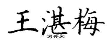 丁谦王湛梅楷书个性签名怎么写