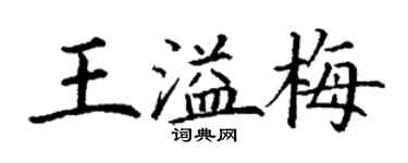 丁谦王溢梅楷书个性签名怎么写