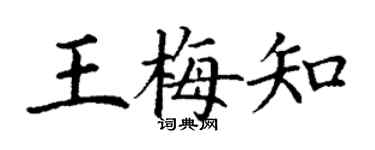 丁谦王梅知楷书个性签名怎么写