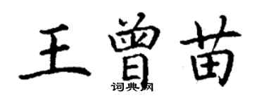 丁谦王曾苗楷书个性签名怎么写