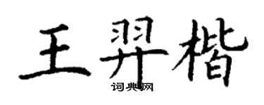 丁谦王羿楷楷书个性签名怎么写