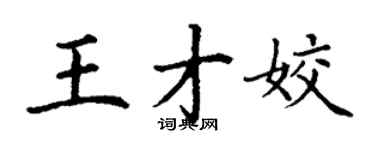 丁谦王才姣楷书个性签名怎么写