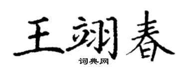 丁谦王翊春楷书个性签名怎么写