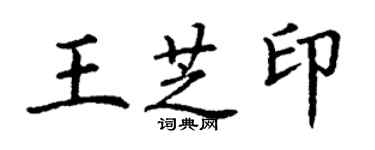 丁谦王芝印楷书个性签名怎么写