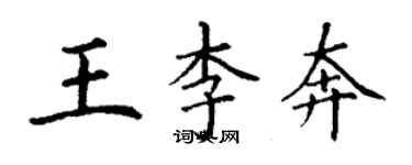 丁谦王李奔楷书个性签名怎么写