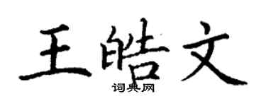 丁谦王皓文楷书个性签名怎么写