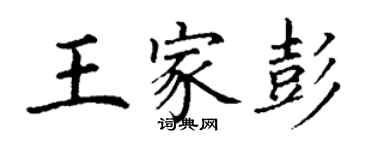 丁谦王家彭楷书个性签名怎么写