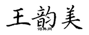 丁谦王韵美楷书个性签名怎么写