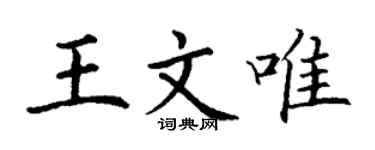 丁谦王文唯楷书个性签名怎么写