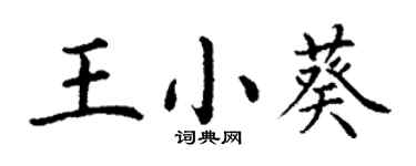 丁谦王小葵楷书个性签名怎么写