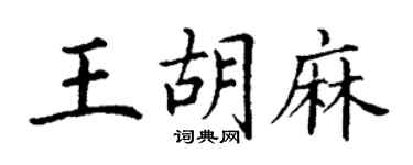 丁谦王胡麻楷书个性签名怎么写