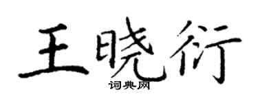 丁谦王晓衍楷书个性签名怎么写