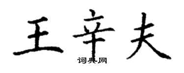 丁谦王辛夫楷书个性签名怎么写