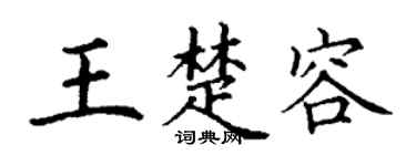 丁谦王楚容楷书个性签名怎么写