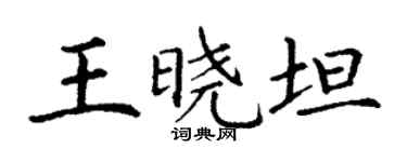 丁谦王晓坦楷书个性签名怎么写