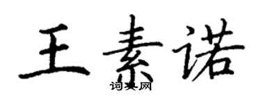 丁谦王素诺楷书个性签名怎么写