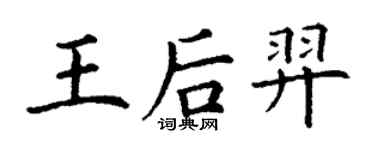 丁谦王后羿楷书个性签名怎么写