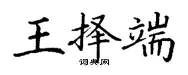 丁谦王择端楷书个性签名怎么写