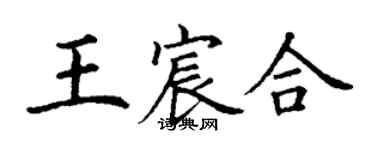丁谦王宸合楷书个性签名怎么写