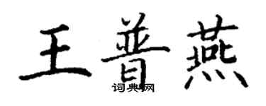 丁谦王普燕楷书个性签名怎么写