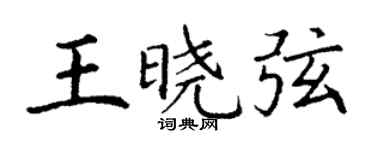 丁谦王晓弦楷书个性签名怎么写