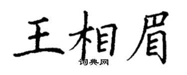 丁谦王相眉楷书个性签名怎么写