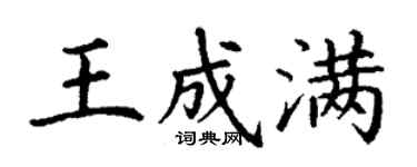 丁谦王成满楷书个性签名怎么写