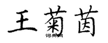 丁谦王菊茵楷书个性签名怎么写