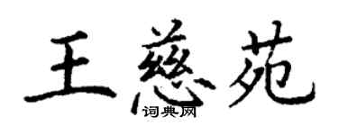 丁谦王慈苑楷书个性签名怎么写
