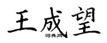 丁谦王成望楷书个性签名怎么写